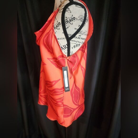 NWT Nicole Miller Satin Print Top - Picture 7 of 10